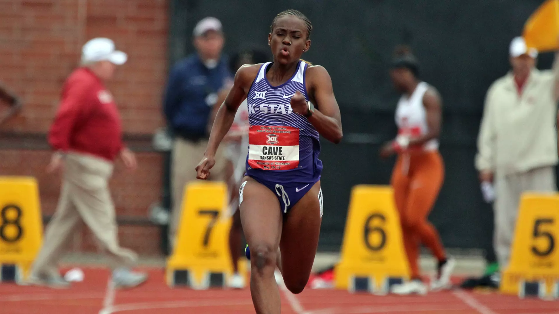 Asha Cave | 100 Meters, 200 Meters | St. Thomas, Barbados
Qualifying in both the women’s 100 and 200 meters, senior Asha Cave enters the West Preliminary with the No. 39 mark in the 100 meters of 11.62 and the No. 41 mark in the 200 of 23.68. Both of Cave’s times came at the Big 12 Outdoor Championship including the No. 8 200 meter time in K-State history which placed her fifth overall.