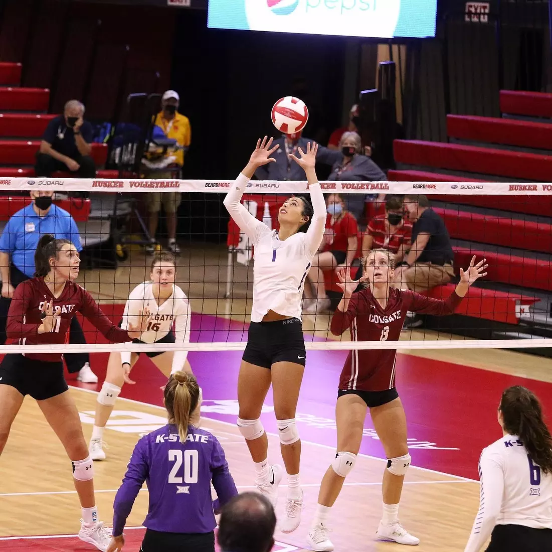 Teana Adams-Kaonohi competes vs. Colgate at the Husker Invitational on Friday.