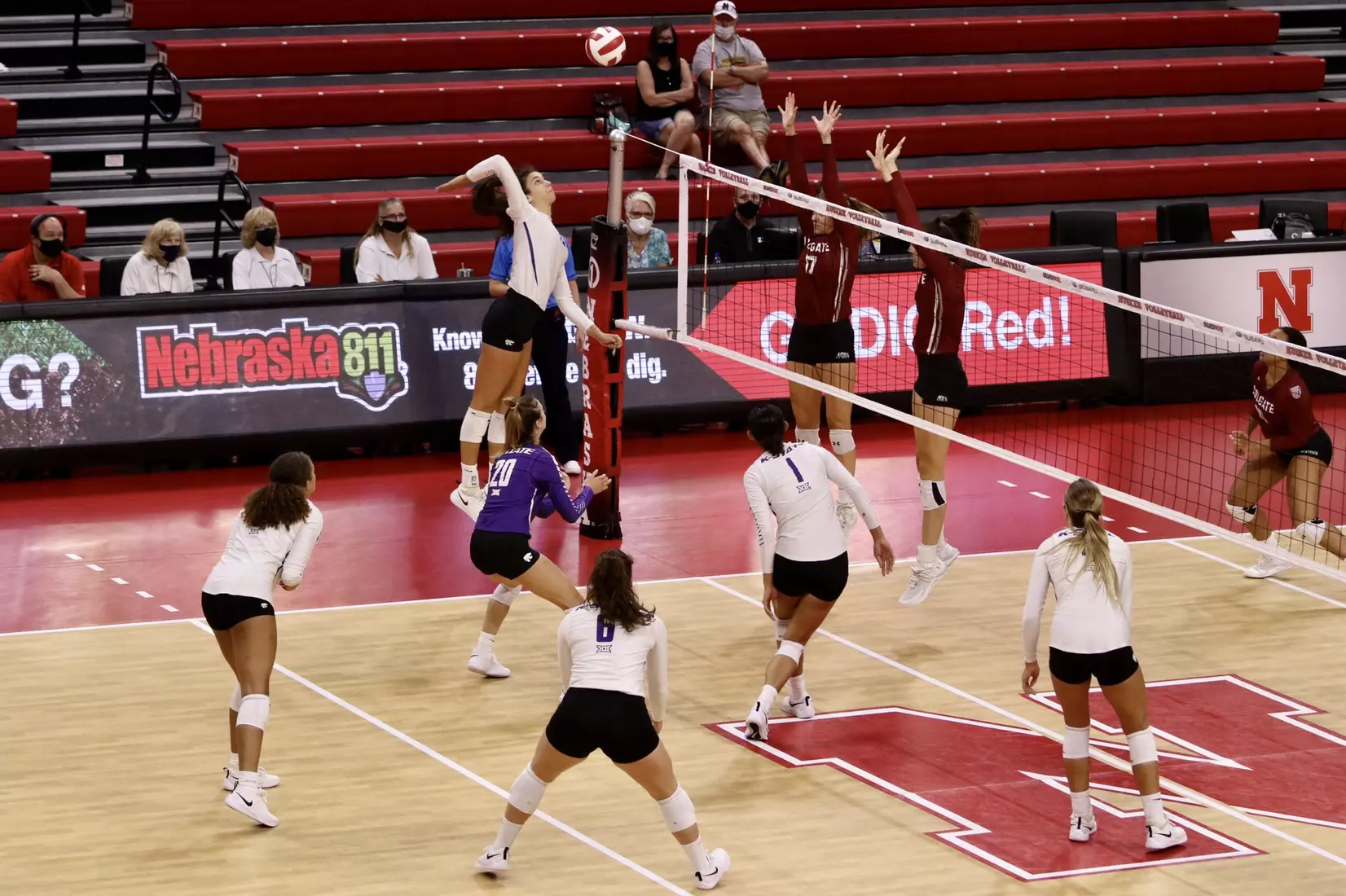 Aliyah Carter competes against Colgate at the Husker Invitational on Friday.