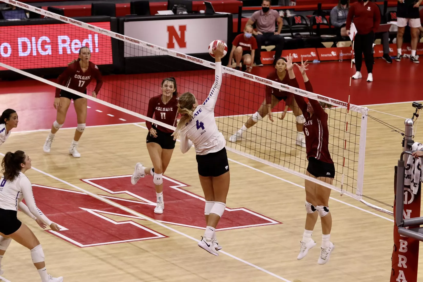 Kadye Fernholz competes against Colgate at the Husker Invitational on Friday.