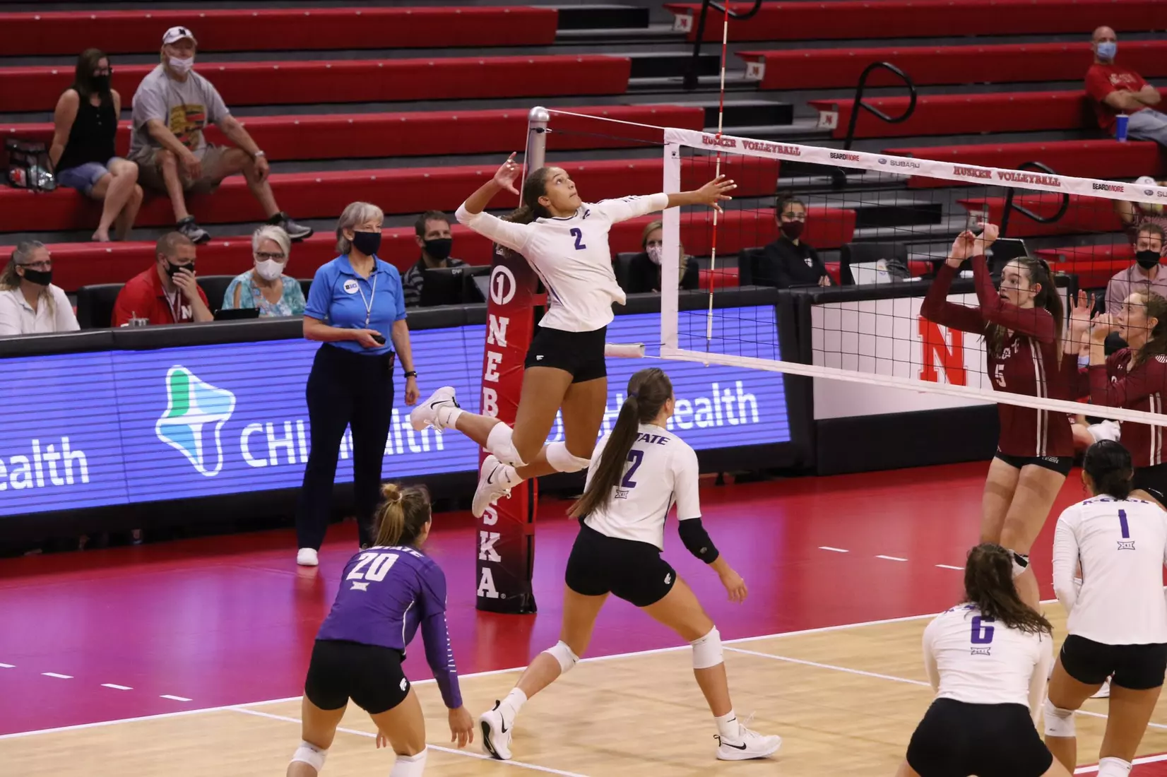 Aliyah Carter competes against Colgate at the Husker Invitational on Friday.