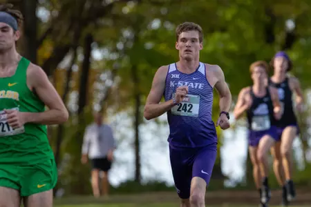 Travis Hodge of Kansas State competes in the 2018 Big 12 Cross Country Championships in Ames, Iowa on October 26, 2018.