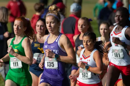 Kassidy Johnson of Kansas State competes in the 2018 Big 12 Cross Country Championships in Ames, Iowa on October 26, 2018.
