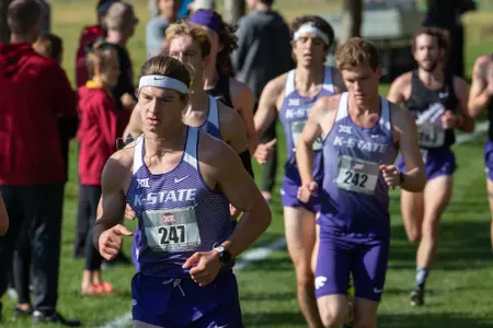Noah Stevenson of Kansas State competes in the 2018 Big 12 Cross Country Championships in Ames, Iowa on October 26, 2018.
