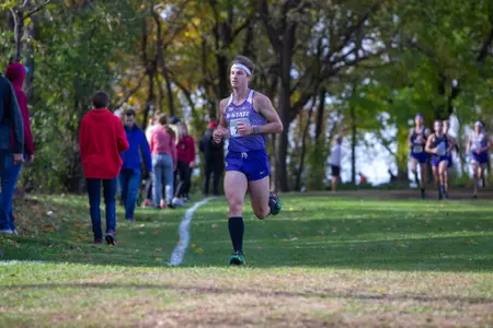 Noah Stevenson of Kansas State competes in the 2018 Big 12 Cross Country Championships in Ames, Iowa on October 26, 2018.