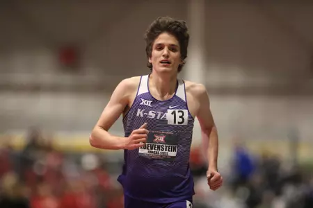 Kurt Loevenstein of Kansas State competes in the mens 3000 meter run at the 2018 Big 12 Indoor Track and Field Championships in Ames, Iowa.