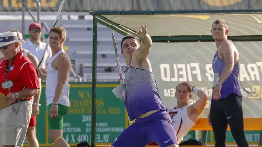 K-State FR Dawson Miller competing in the M Javelin at the 2018 Big 12 Track and Field Championship at Clyde Hart Stadium in Waco, TX on Friday, May 11, 2018