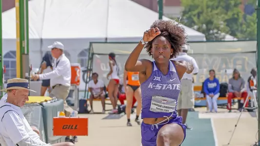 K-State JR Shadae Lawrence competing in the Womens Triple Jump at the 2018 Big 12 Track and Field Championship at Clyde Hart Stadium in Waco, TX on Sunday, May 13, 2018