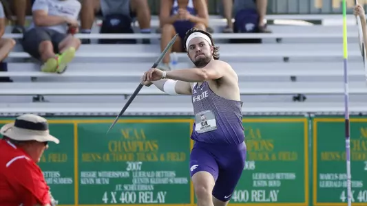 K-State SO Derek Selk competing in the M Javelin at the 2018 Big 12 Track and Field Championship at Clyde Hart Stadium in Waco, TX  on Friday, May 11, 2018