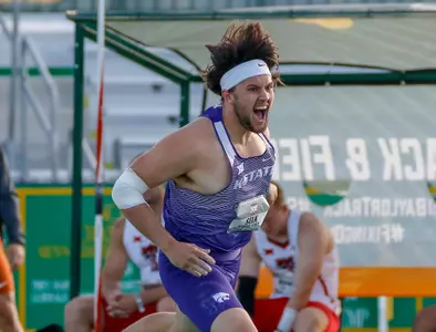 K-State SO Derek Selk competing in Mens Javelin at the 2018 Big 12 Track and Field Championship at Clyde Hart Stadium in Waco, TX  on Friday, May 11, 2018