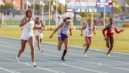 Womens 200m finish at the 2018 Big 12 Track and Field Championship at Clyde Hart Stadium in Waco, TX on Sunday, May 13, 2018