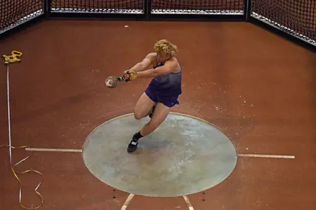 K-State's Keenan Hildebrandt competes during the Wildcat Invitational at Ahearn Field House in Manhattan, Kansas on January 12, 2019.