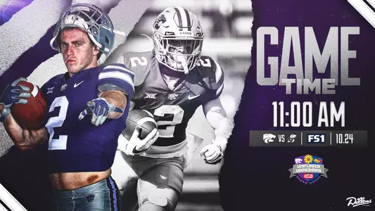 Graphic announcing gametime for the 2020 KU game