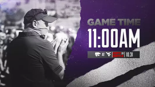 Graphic announcing 2020 game time at WVU