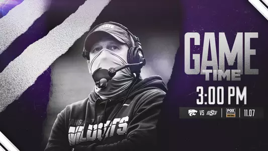 Graphic announcing 2020 Oklahoma State football game time