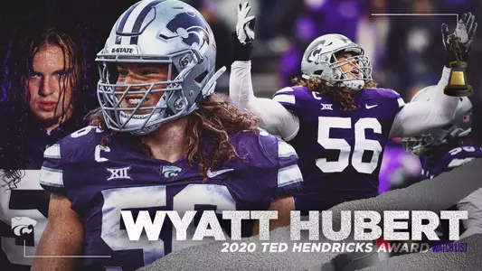 Graphic announcing Wyatt Hubert as a candidate for 2020 Ted Hendricks Award