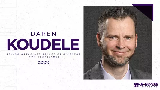 Graphic announcing Daren Koudele as Senior Associate AD