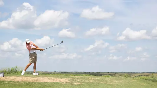 Jared Helin tees off on Saturday afternoon at the 2020 Kansas Amateur