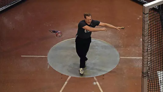Cameron Lewis Cameron Lewis competes in the weight throw during the Carol Robinson/Attila Zsivoczky Winter Pentathlon