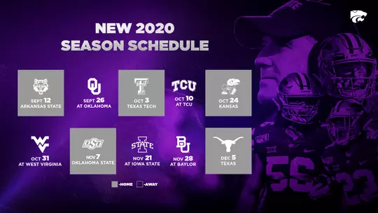 Graphic announcing new 2020 football schedule