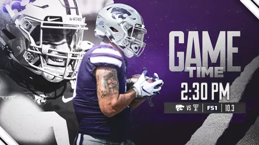 Graphic announcing new game time for the football game against Texas Tech