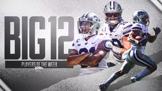 Graphic announcing Big 12 Players of the Week after the Oklahoma Game