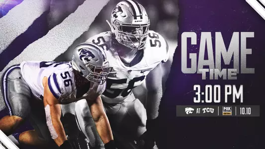 Graphic announcing the football game time at TCU in 2020