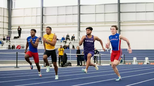 January 13, 2023, Topeka, KANSAS:
2023 KU-KSU-WSU Triangular at Washburn Indoor Atheltic Center in Topeka, KANSAS Friday, January 13, 2023.  
(Photo by Joshua Strong/Kansas State University Athletics) *** Local Caption ***