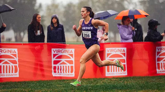 Senior Hannah Stewart nearing the finish line.