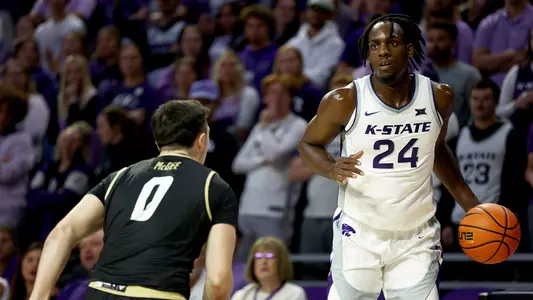 Kansas State Men's Basketball vs. Emporia, November 1, 2023. Final: KSU 102, EU 68.
(Photo: Sophie Osborn/K-State Sports)