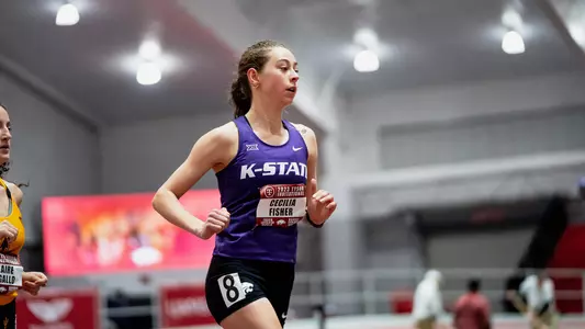 February 10, 2023, FAYETTEVILLE, ARKANSAS:
K-State Track and Field competes in day 1 of the Tyson Invitational at Randall Tyson Track Center in FAYETTEVILLE, ARKANSAS Friday, February 10, 2023.  
(Photo by Joshua Strong/Kansas State University Athletics) *** Local Caption ***
