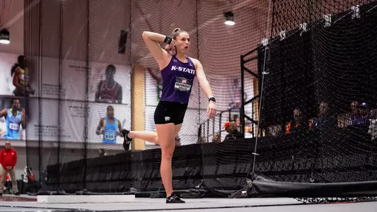 February 24, 2023, LUBBOCK, TEXAS:
2023 Big 12 Indoor Track Championships at Sports Performance Center in LUBBOCK, TEXAS Friday, February 24, 2023.  
(Photo by Joshua Strong/Kansas State University Athletics) *** Local Caption ***