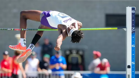 Aaron Antoine in the men's high jump, he tied for 16th in his first NCAA meet