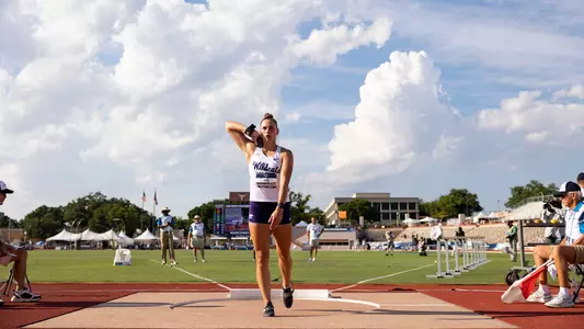 Urte Bacianskaite is runner-up in the women's heptathlon shot put at the NCAA Championships