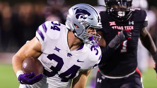 Kansas State Football vs. Texas Tech University, October 14, 2023. Final: KSU 38, TTU 21.
Avery Johnson five touchdowns.
(Photo: Chandler Mixon/K-State Sports)