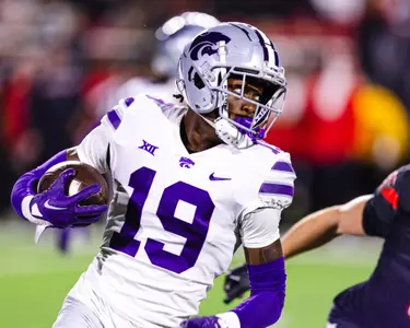 Kansas State Football vs. Texas Tech University, October 14, 2023. Final: KSU 38, TTU 21.
Avery Johnson five touchdowns.
(Photo: Chandler Mixon/K-State Sports)