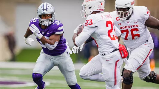 Kansas State Football vs. University of Houston, October 28, 2023. Final: KSU 41, UH 0, .
First Big 12 matchup between K-State and Houston
Second shutout of the season for K-State.
(Photo: Chandler Mixon/K-State Sports)