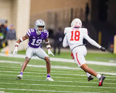 Kansas State Football vs. University of Houston, October 28, 2023. Final: KSU 41, UH 0, .
First Big 12 matchup between K-State and Houston
Second shutout of the season for K-State.
(Photo: Chandler Mixon/K-State Sports)