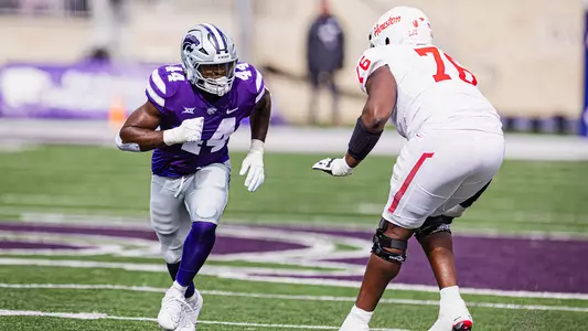 Kansas State Football vs. University of Houston, October 28, 2023. Final: KSU 41, UH 0, .
First Big 12 matchup between K-State and Houston
Second shutout of the season for K-State.
(Photo: Chandler Mixon/K-State Sports)