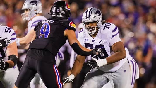 Kansas State Football vs. Kansas, November 18, 2023. Final: KSU 31, KU 27, .
15th straight win against Kansas.
(Photo: Chandler Mixon/K-State Sports)