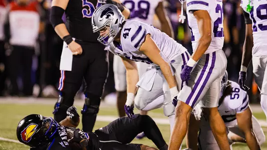 Kansas State Football vs. Kansas, November 18, 2023. Final: KSU 31, KU 27, .
15th straight win against Kansas.
(Photo: Chandler Mixon/K-State Sports)