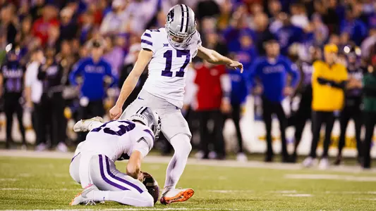 Kansas State Football vs. Kansas, November 18, 2023. Final: KSU 31, KU 27, .
15th straight win against Kansas.
(Photo: Chandler Mixon/K-State Sports)