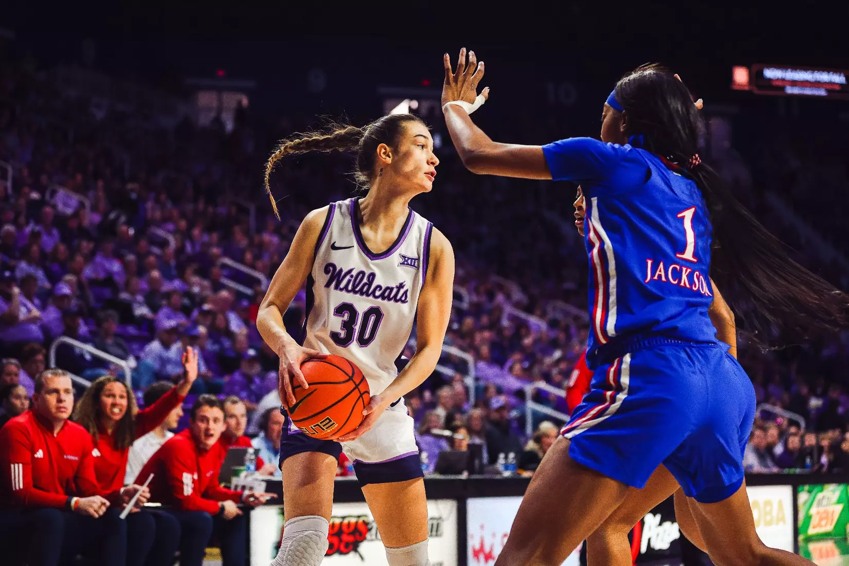 K-State defeats Kansas 69-58 in the Dillons Sunflower Showdown. Bramlage Coliseum / Manhattan, KS