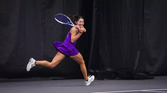 Manami Ukita vs South Dakota at Body First Tennis Center on Jan. 28