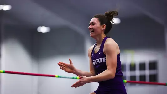Madelyn McCabe during the high jump at the Steve Miller Invitational