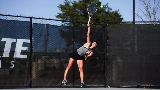 Manami Ukita versus Baylor on March 15 at Mike Goss Tennis Stadium