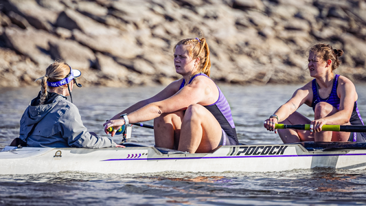 Rowing practice on March 6-- Anna Ryan, Bianca Wollmeister