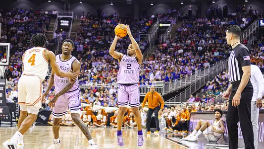 K-State Men's Basketball vs. Texas, March 13, 2024. Final: KSU 78, UT 74.
Big 12 Tournament 2nd Round
(Photo: Reece Bachta/K-State Sports)
