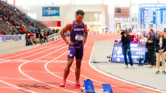 Eugene Omalla in the semifinal 400 meter dash in Boston, Mass. at the TRACK at new balance