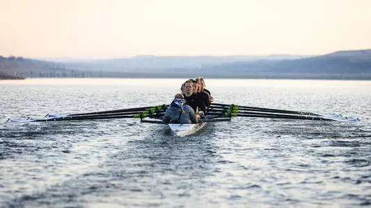 Rowing practice on April 10 at Tuttle Creek Lake